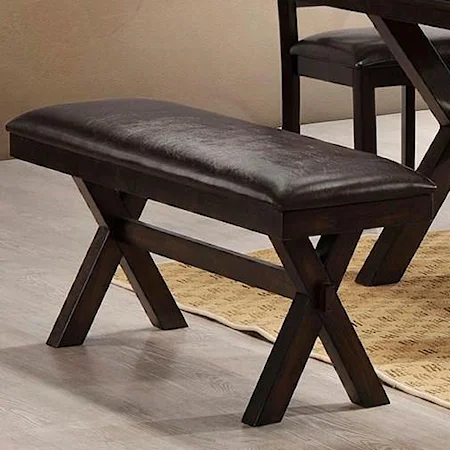 Contemporary Upholstered Dining Bench with Trestle Base